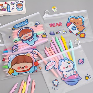 Túi đựng bút a5 cô bé phi hành gia - vpp thỏ hồng