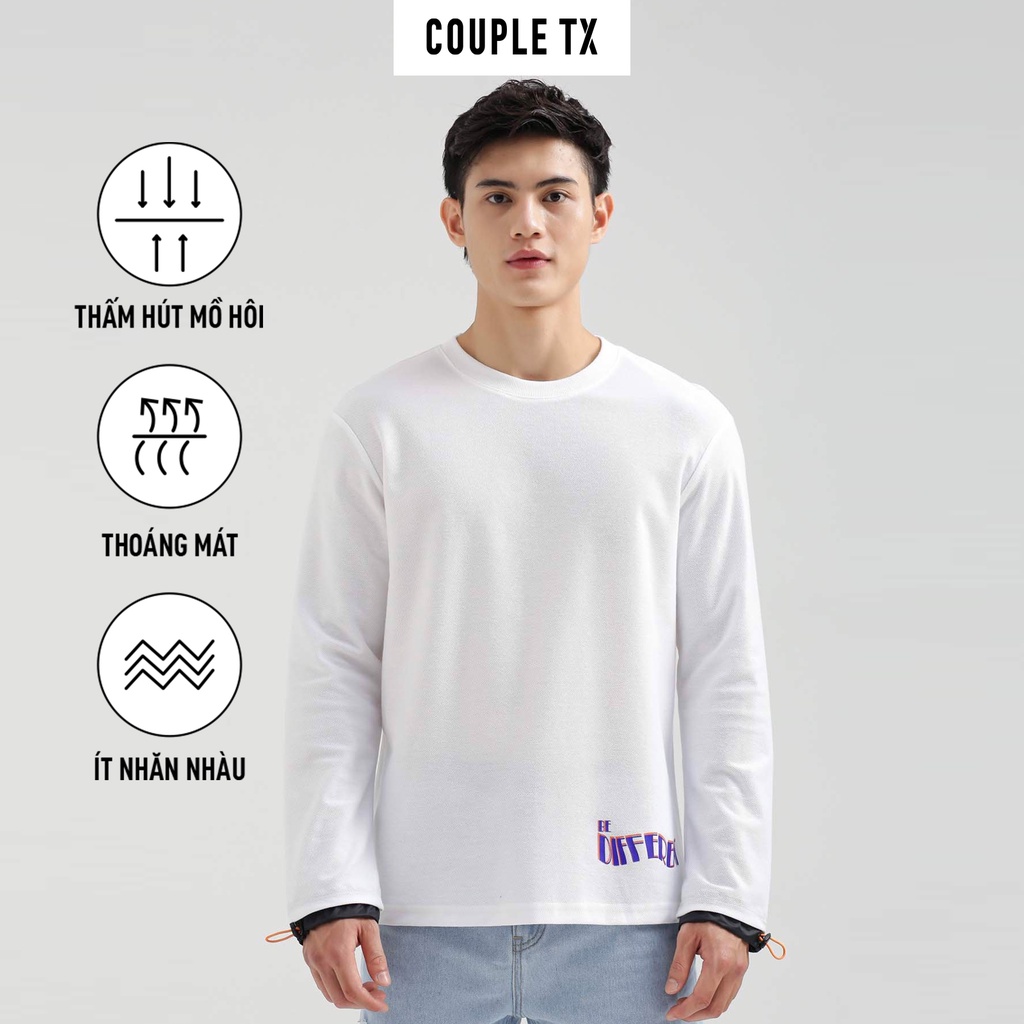 Áo Thun Nam Dài Tay Couple TX Phối Dù Rút MTS 1204