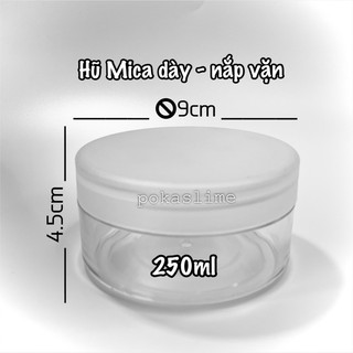 Hũ nắp vặn Mica nhựa cứng (size S,L,XL)