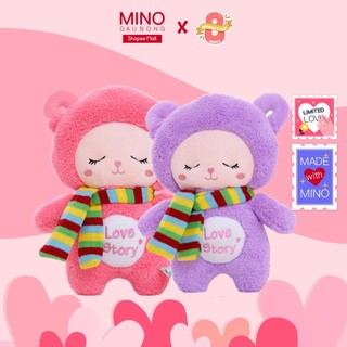 Gấu Bông Cừu Quàng Khăn Nhồi Bông Cao Cấp 30cm Mino TH34