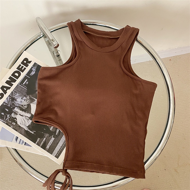 Áo Croptop Không Tay Nhiều Màu Sắc Thời Trang Mùa Hè Phong Cách Hàn Quốc Cho Nữ