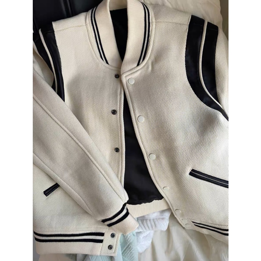 ÁO BOMBER TEDDY SAIN LAURENT , ÁO BOMBER NAM NỮ UNISEX