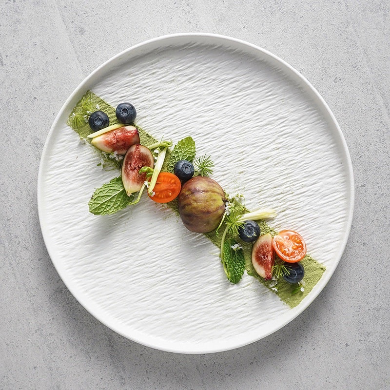 Đĩa tròn nhám ăn bít tết, đĩa ăn đồ tây, đĩa decor nhà hàng