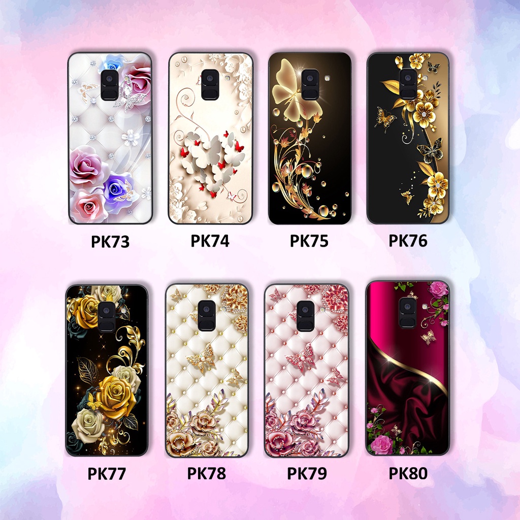 Ốp Samsung A8 2018 / A8 Plus / A8+ in hình hoa lá họa tiết siêu đẹp, sang trọng