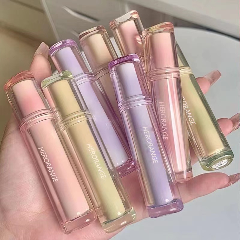 HERORANGE® Son Bóng Dưỡng Ẩm Lâu Trôi Mềm Mượt Thiết Kế Vỏ Hình Ly Trà Băng Độc Đáo
