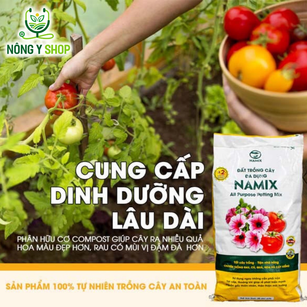 Đất đa dụng- 20dm3 - 13kg đất trộn sẵn tiện lợi, thoáng xốp trồng rau, củ