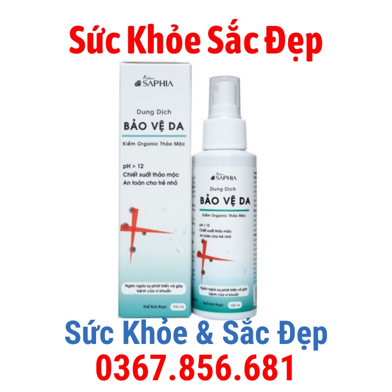 Kiềm Saphia dung dịch bảo vệ da – Kiềm Organic thảo mộc ngăn ngừa sự phát triển và gây bệnh của vi khuẩn – 100ml/chai