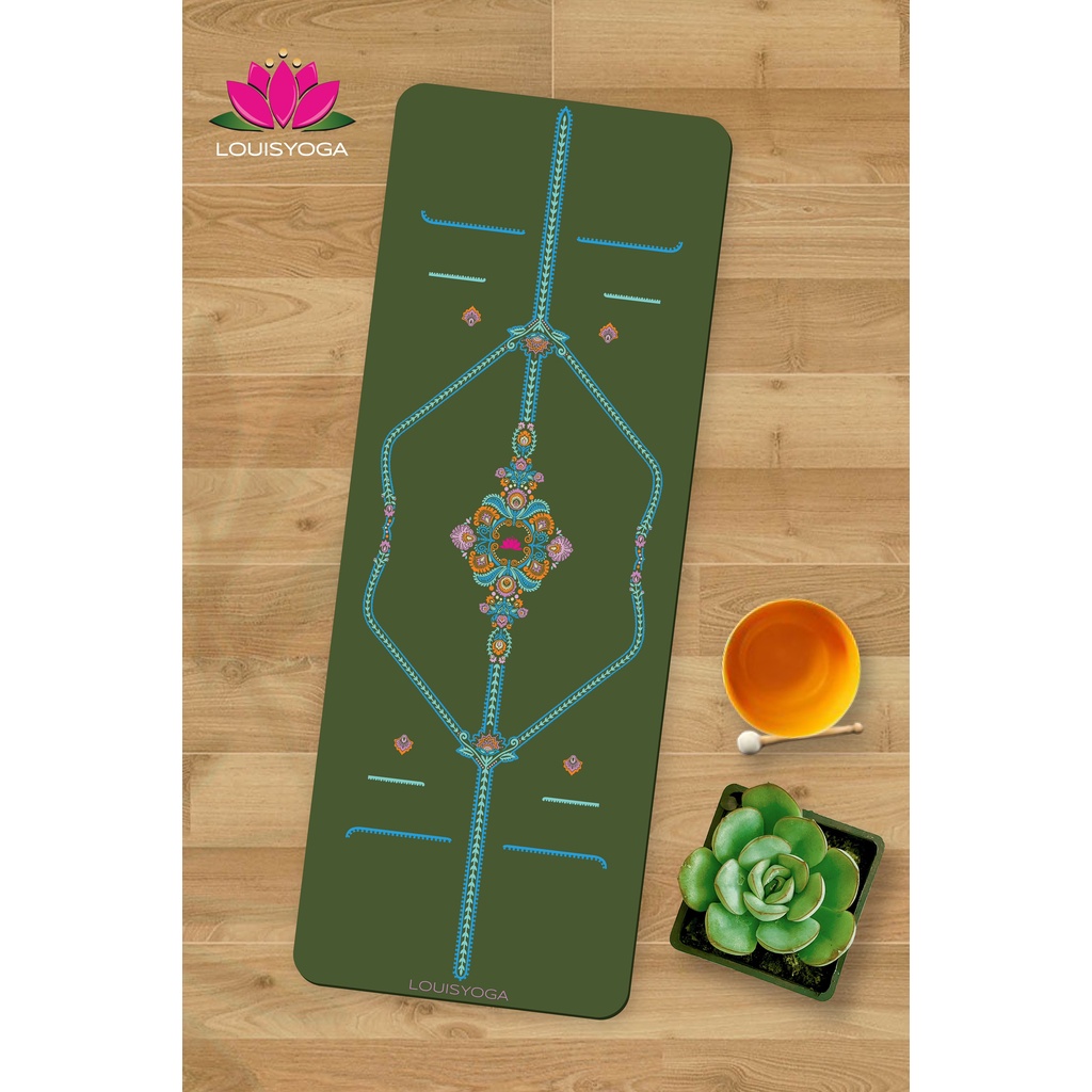 Thảm tập yoga cao su cao cấp Louis Yoga bản Diamond F23 chống trơn trượt, thấm hút mồ hôi, có kèm túi đựng thảm cao cấp