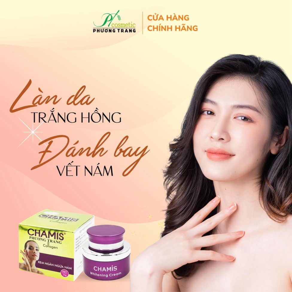 Kem dưỡng Trắng Da COLLAGEN - Ngừa lão hóa, tàn nhang - Giúp Phục Hồi, Ngừa Thâm Nám - CHAMIS 15g