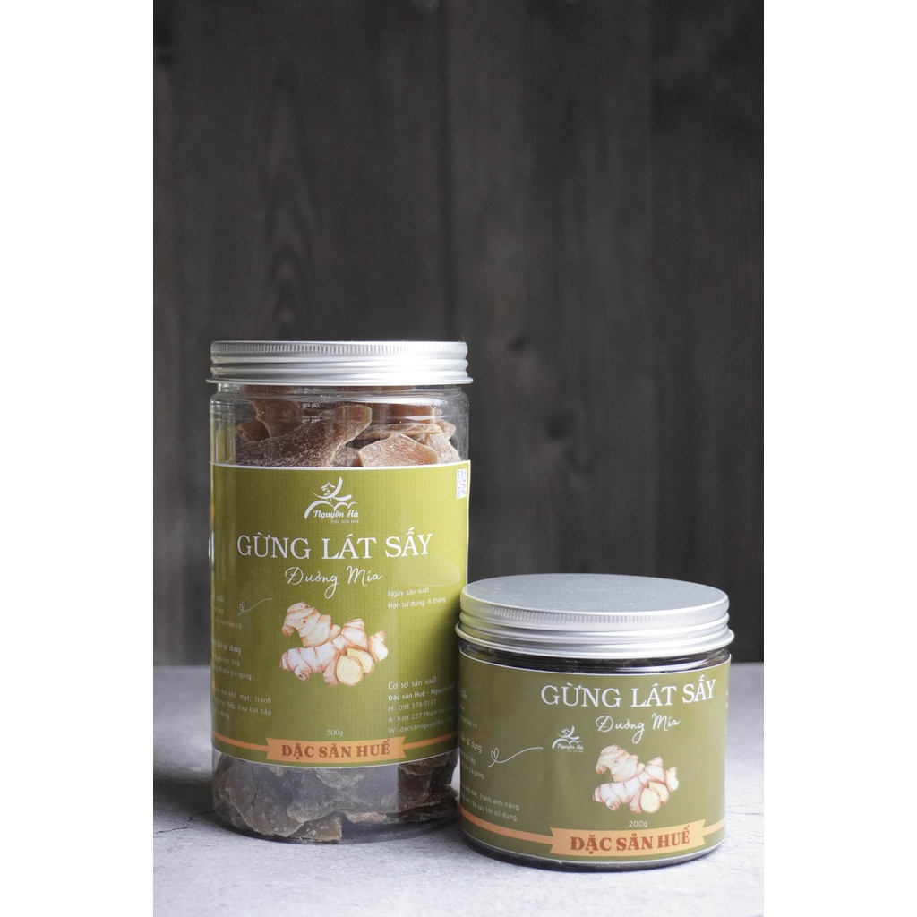 Gừng lát sấy đường mía hủ 500g, giúp giải cảm, giảm ho và ấm người.