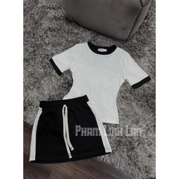Sét Áo Thun Viền Đen Kèm Chân Váy Ôm Siêu Hot | BigBuy360 - bigbuy360.vn