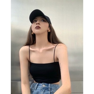 • 𝐓𝐀𝐍𝐈-𝐈 • Áo 2 dây chất thun co giãn tông màu basic dễ phối đồ