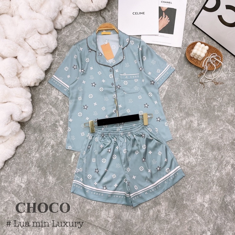 Tổng hợp các bộ lụa pijama đùi cao cấp hãng choco - sam bộ mặc nhà đẹp