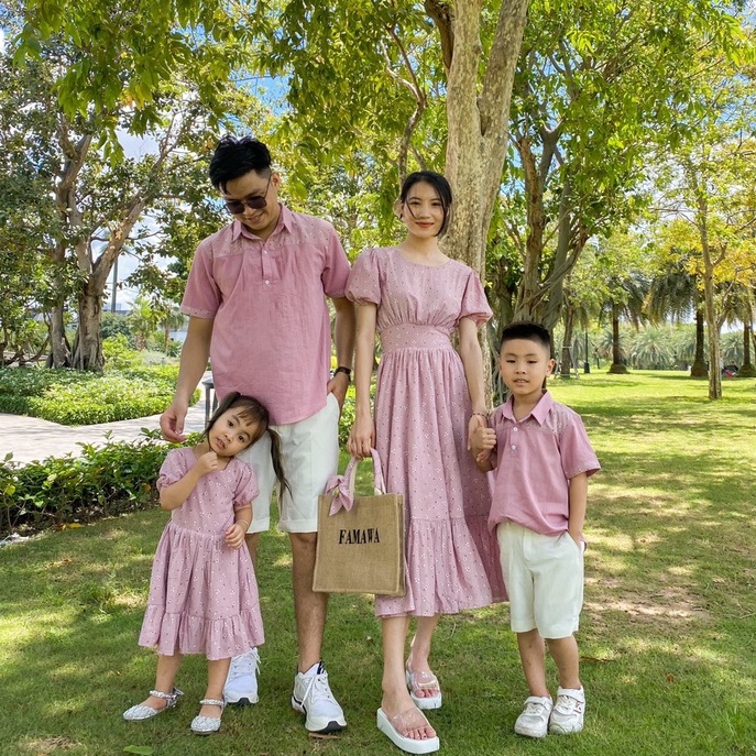 Đồ gia đình 3 người/ 4 người/ 5 người, quà tặng 8/3, áo đồng phục gia đình đi biển, set đồ gia đình chụp hình/ F03