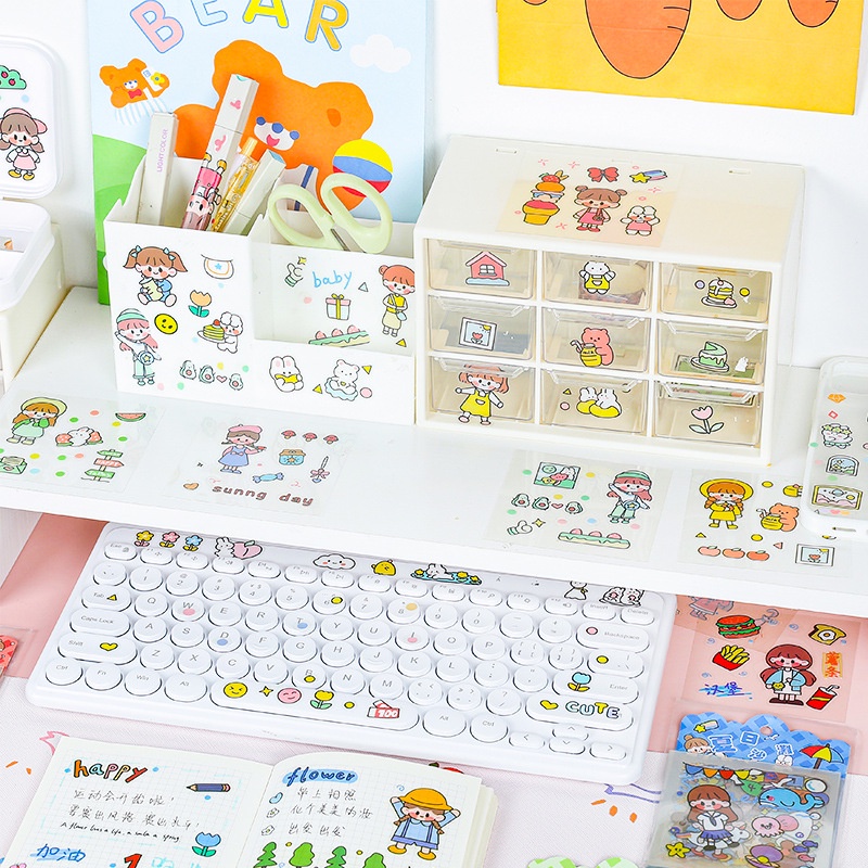 Miếng Dán Trang Trí Hình Hoa Độc Đáo Xinh Xắn, Sticker dán điện thoại, trang trí