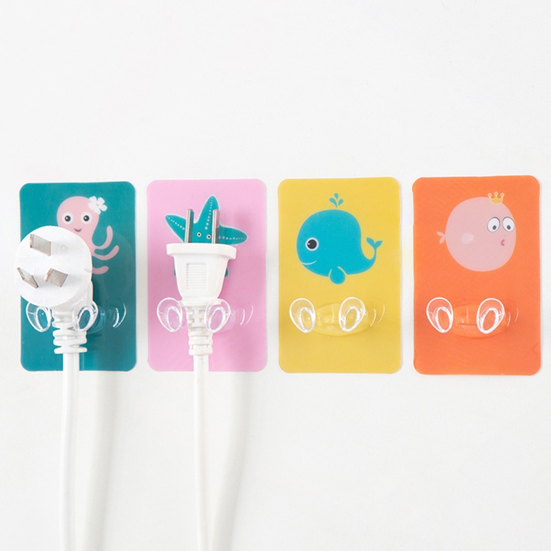 Móc Nhựa Treo Phích Cắm Dây Điện Hình Động Vật Dễ Thương