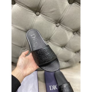 SLIDE SANDAL DIOR 'BLACK'. DÉP DIOR  DA THẬT ĐEN