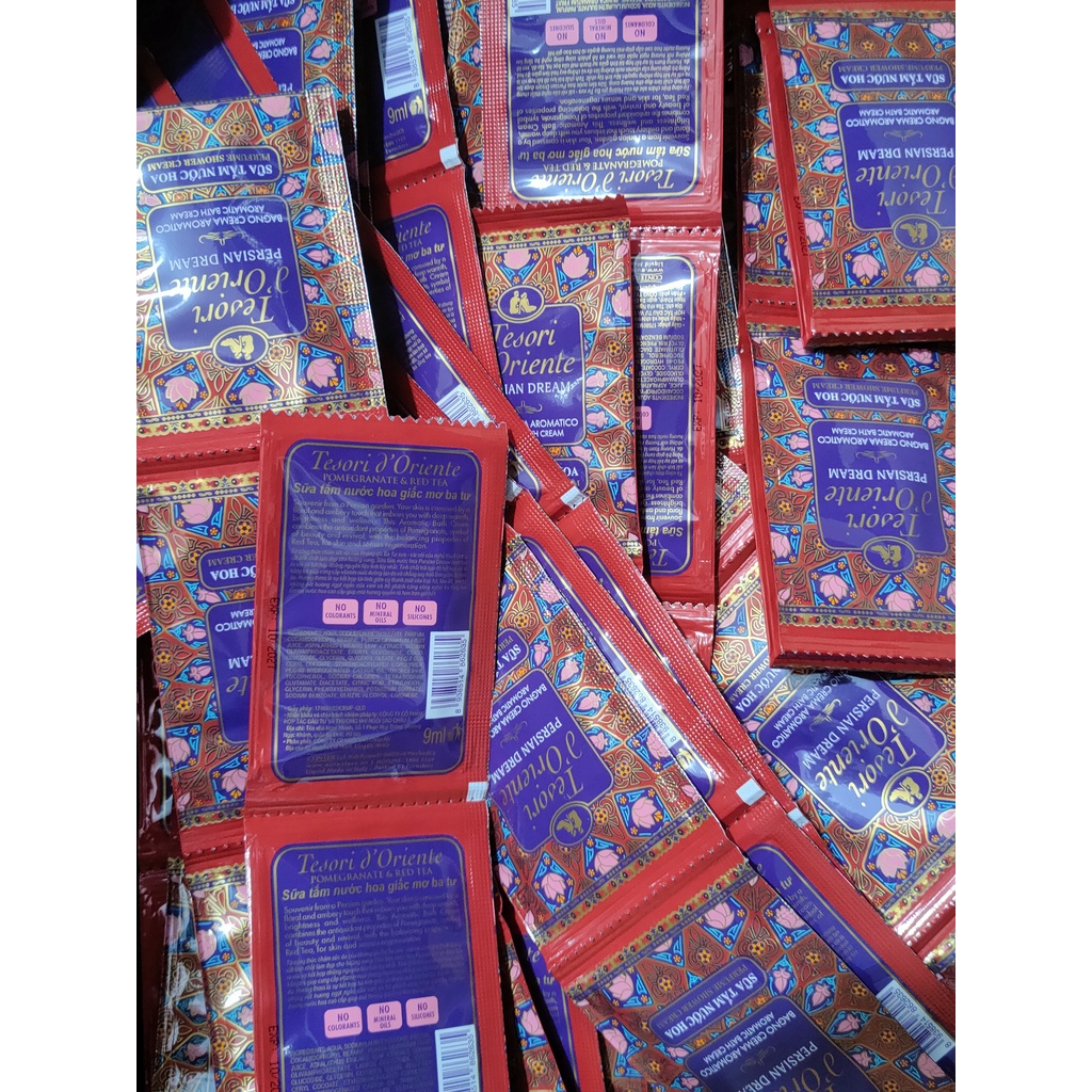 SALE HÀNG CHÍNH HÃNG - Gói dùng thử sữa tắm Tesori d’Oriente Giấc mơ Ba Tư 9ml- Tiện ích khi du lịch
