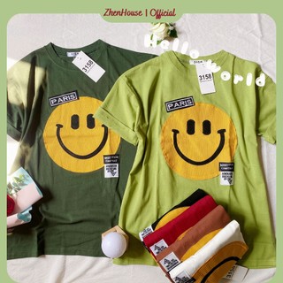 Áo phông nữ mặt cười zhenhouse ap01 cotton cổ tròn nhiều màu