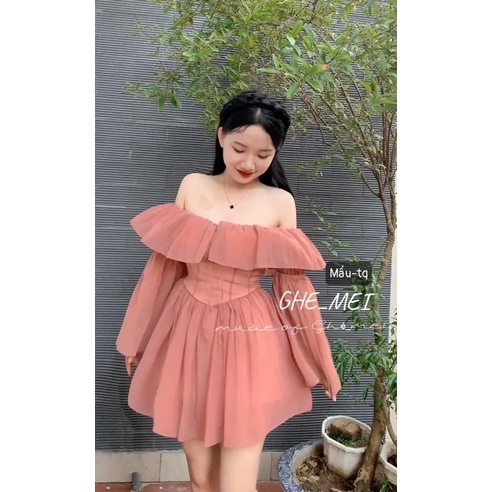 Váy nữ tơ trễ vai công chúa