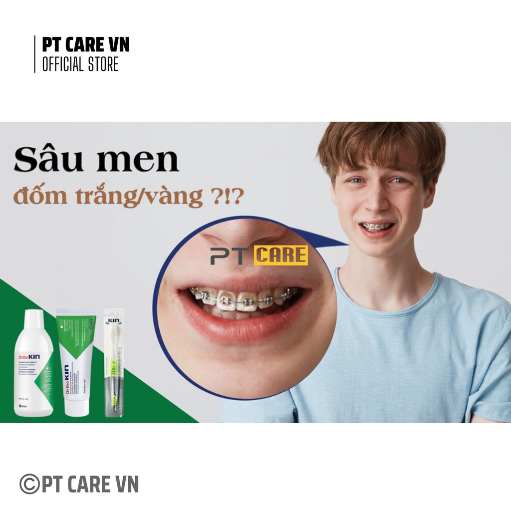 PT CARE VN | Combo Nước Súc Miệng Và Kem Đánh Răng Ortho Kin 500ml/75ml