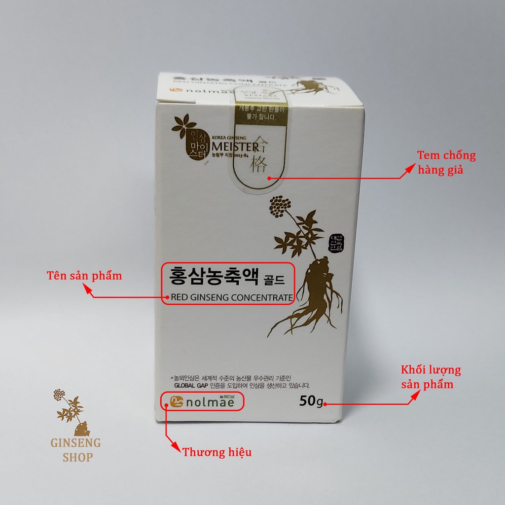Cao Hồng Sâm Hàn Quốc Nolmae Red Ginseng Concentrate Gold 50g