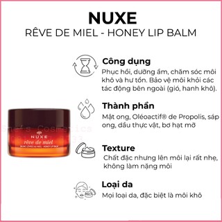 Son dưỡng môi Nuxe reve de Miel Lip Balm 15g (Bill ảnh phải)