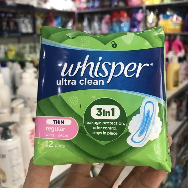 Băng vệ sinh Whisper Ultra Clean siêu thấm có cánh 12 miếng