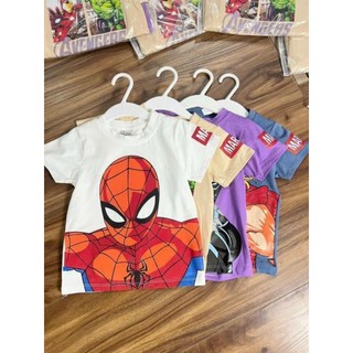 Sét 4 áo cộc tay siêu nhân nhện chất cotton cho bé trai
