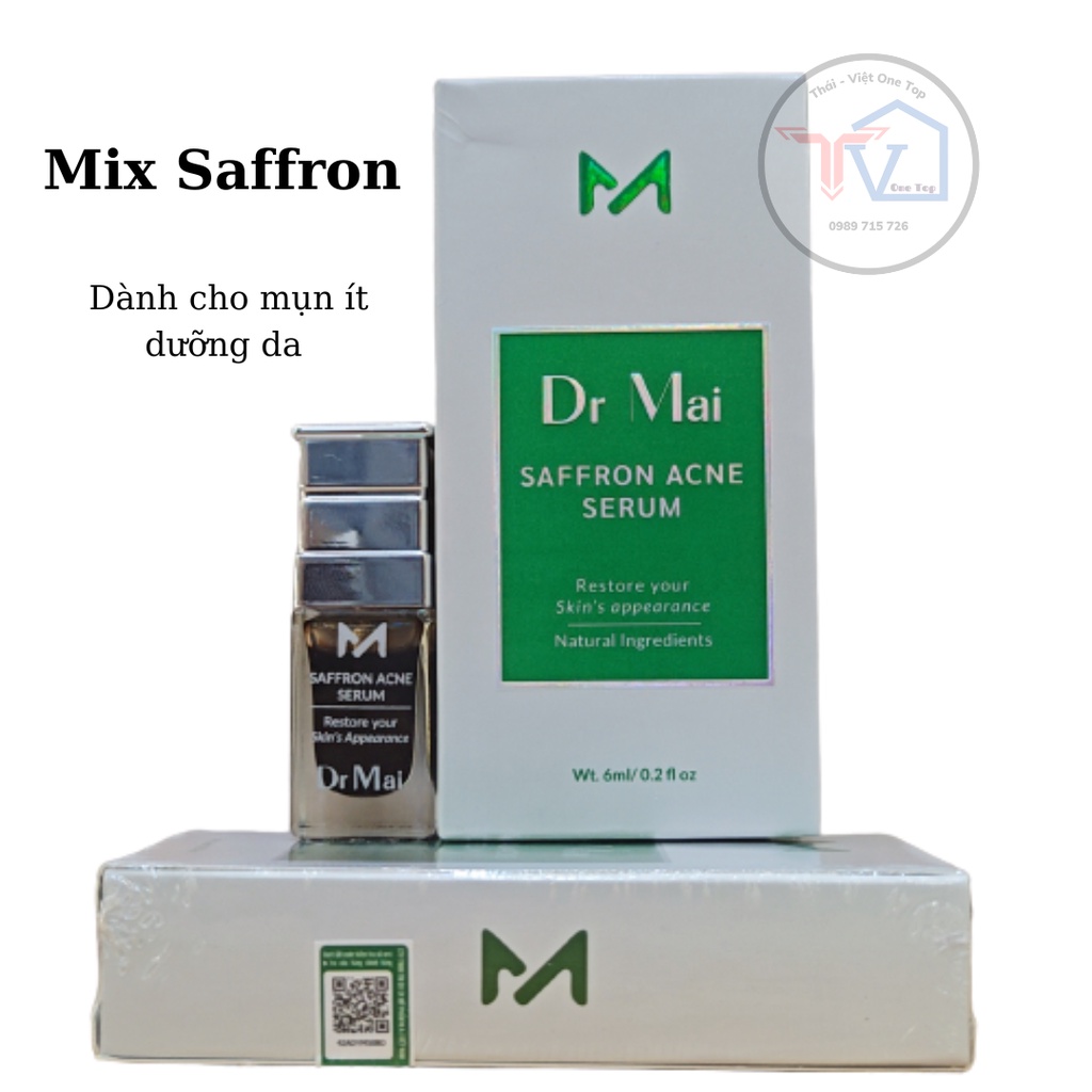 Dr Mai, combo Dr Mai nguyên chất và mix saffron giúp đánh bay mụn sạch thâm chiết xuất 100% từ thiên nhiên