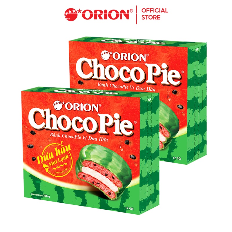 Combo 2 Hộp Bánh Orion Chocopie DƯA HẤU (336g/hộp)