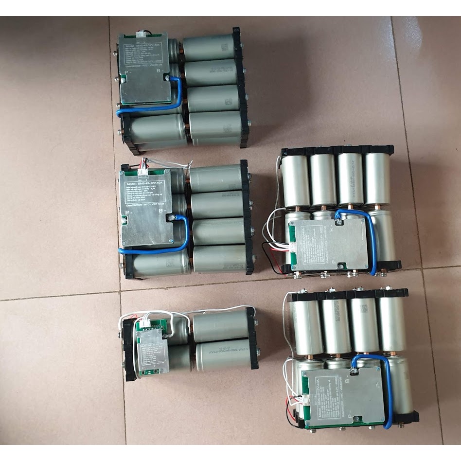 Khối Pin 12v 12Ah, Pin sạc Lithium sắt, 8 viên pin 32650, mạch bảo vệ BMS 4S Vol ra 12V