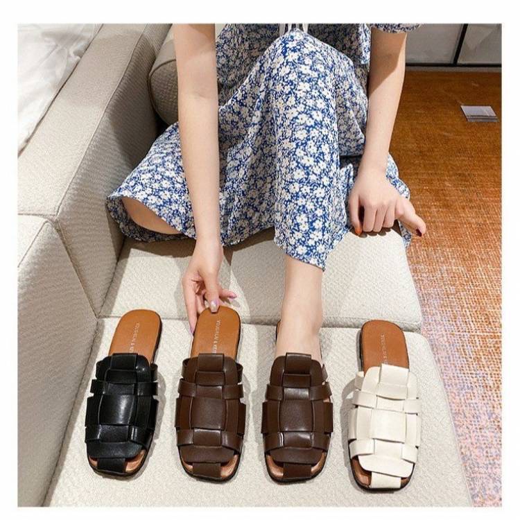 Dép sục da đan lưới nữ hàng Quảng Châu cao cấp