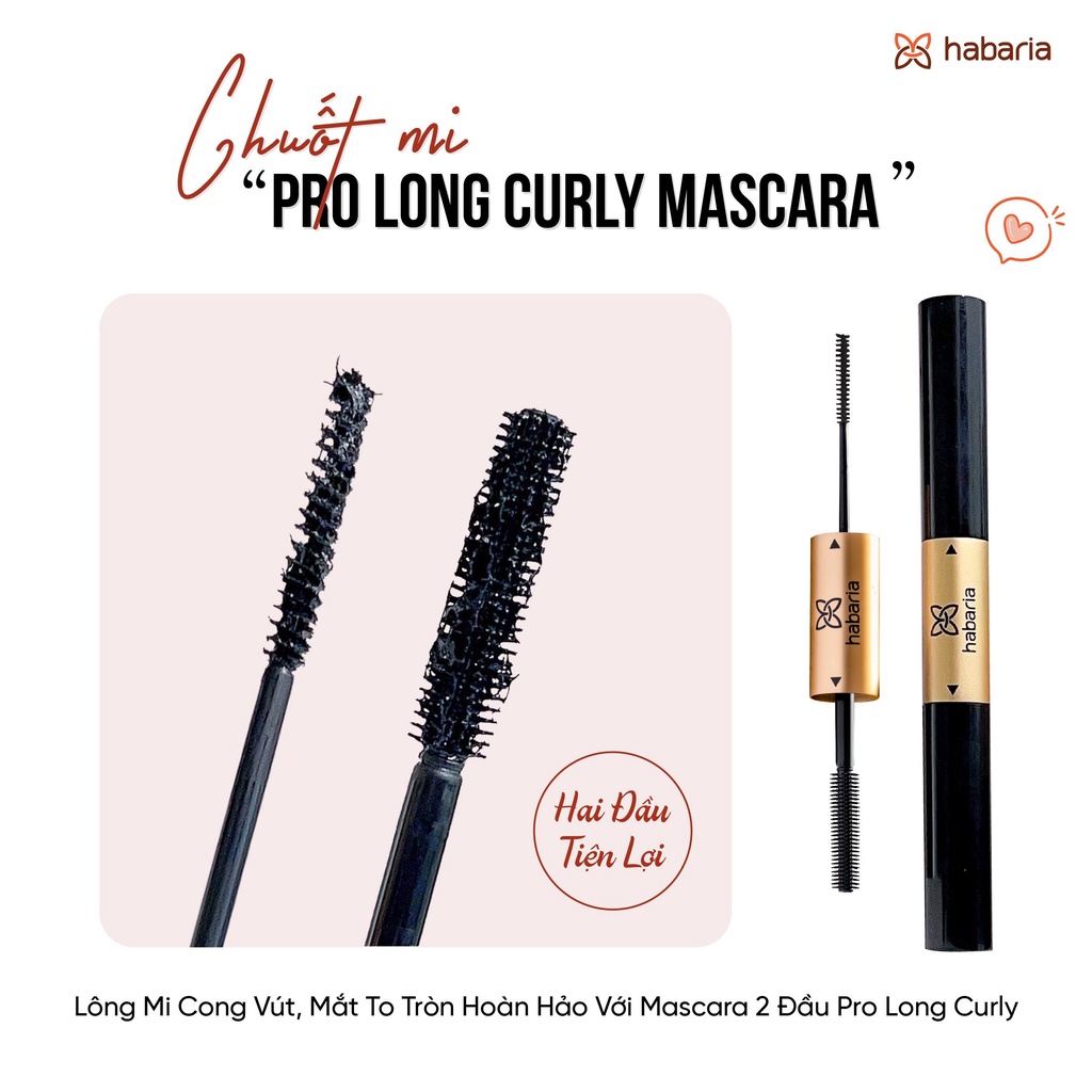 CHUỐT MI HAI ĐẦU HABARIA PRO LONG CURLY MASCARA  TIỆN LỢI DỄ THAO TÁC, LÀM CONG MI DÀY MI, KHÔNG LEM KHÔNG TRÔI