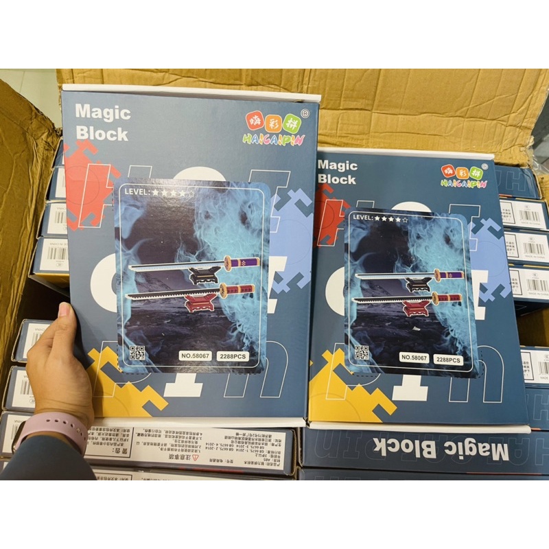 (Hàng có sẵn - mua 1 tặng 1) Đồ chơi lắp ráp kiếm Nhật kèm giá đỡ
