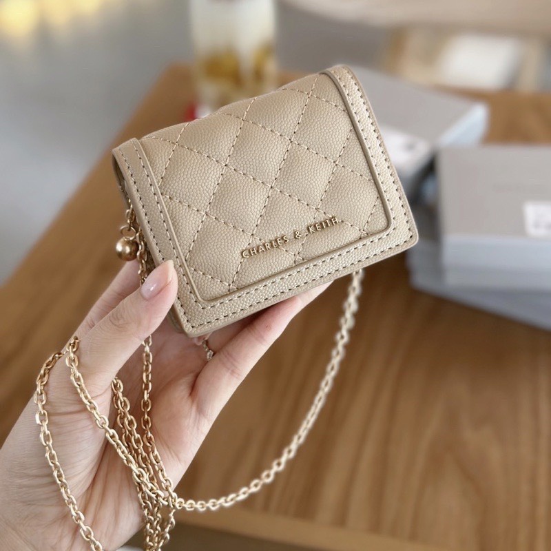 Túi Ví CK Da Chần Dây Xích Đeo Chéo