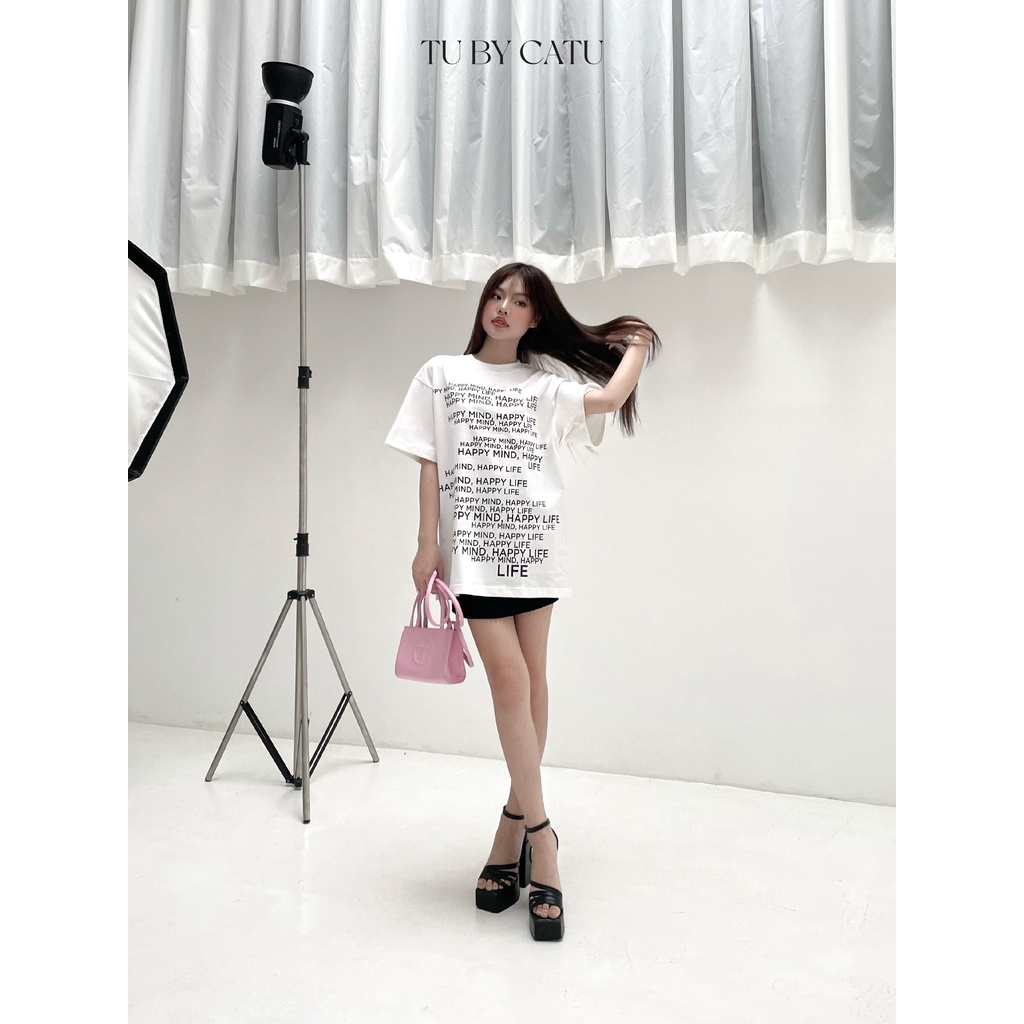 TUBYCATU | Áo thun white happy tee trắng