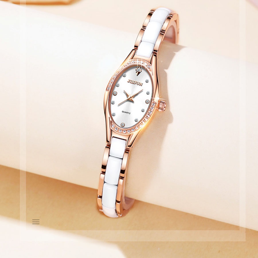 Đồng hồ nữ Jsdun máy điện tử size 19X30mm,chống nước 30m, bảo hành toàn quốc 12 tháng