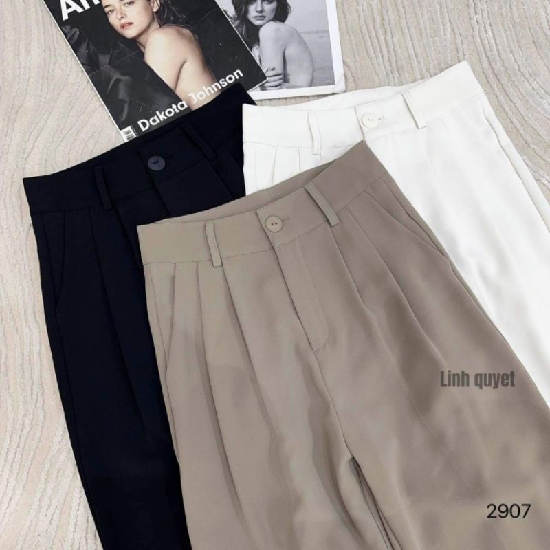 Quần vải suông túi cạnh hàng QC