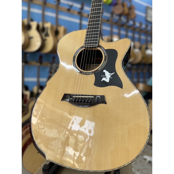 Đàn guitar cũ có sẵn EQ kết nối loa METB12, Guitar Việt Nam cao cấp. Gỗ Ziricote