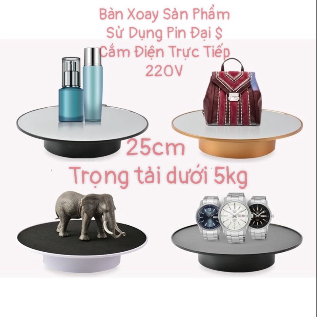 Bàn xoay sản phẩm xoay 360, hỗ trợ quay video, trang trí, chụp ảnh sản phẩm, quay mô hình,  livestream tiktok,