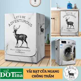 Áo trùm máy giặt cửa ngang cửa trước vải bạt cao cấp chống thấm che mát máy ngăn bụi bám Dotina ATND02
