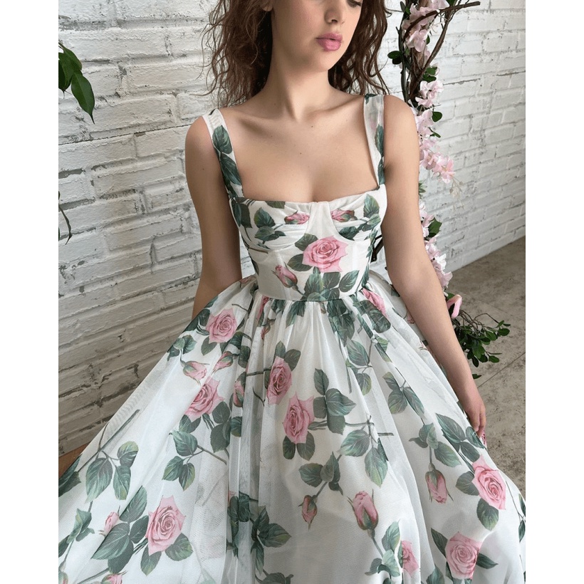 ĐẦM VOAN HAI DÂY CÚP NGỰC ÔM EO DÁNG DÀI XÒE CỰC XINH ĐẸP CUỐN HÚT ĐI CHƠI DỰ TIỆC CAO CẤP SIÊU HOT