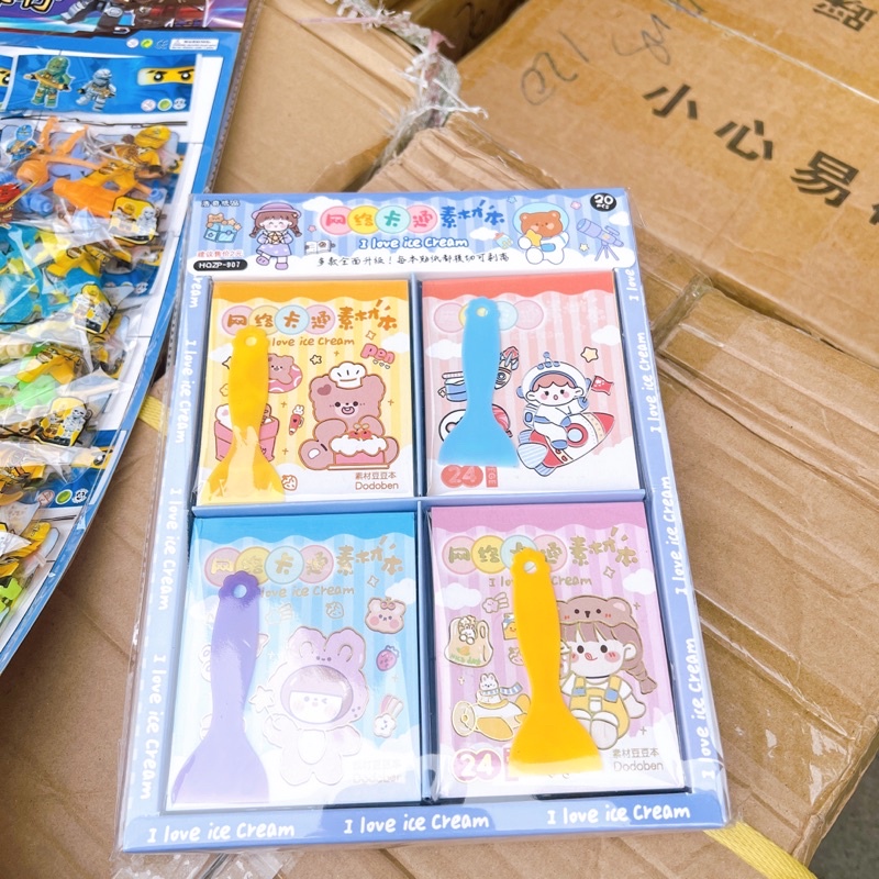 Sỉ khay 20 quyển sticker to hình hoạt hình