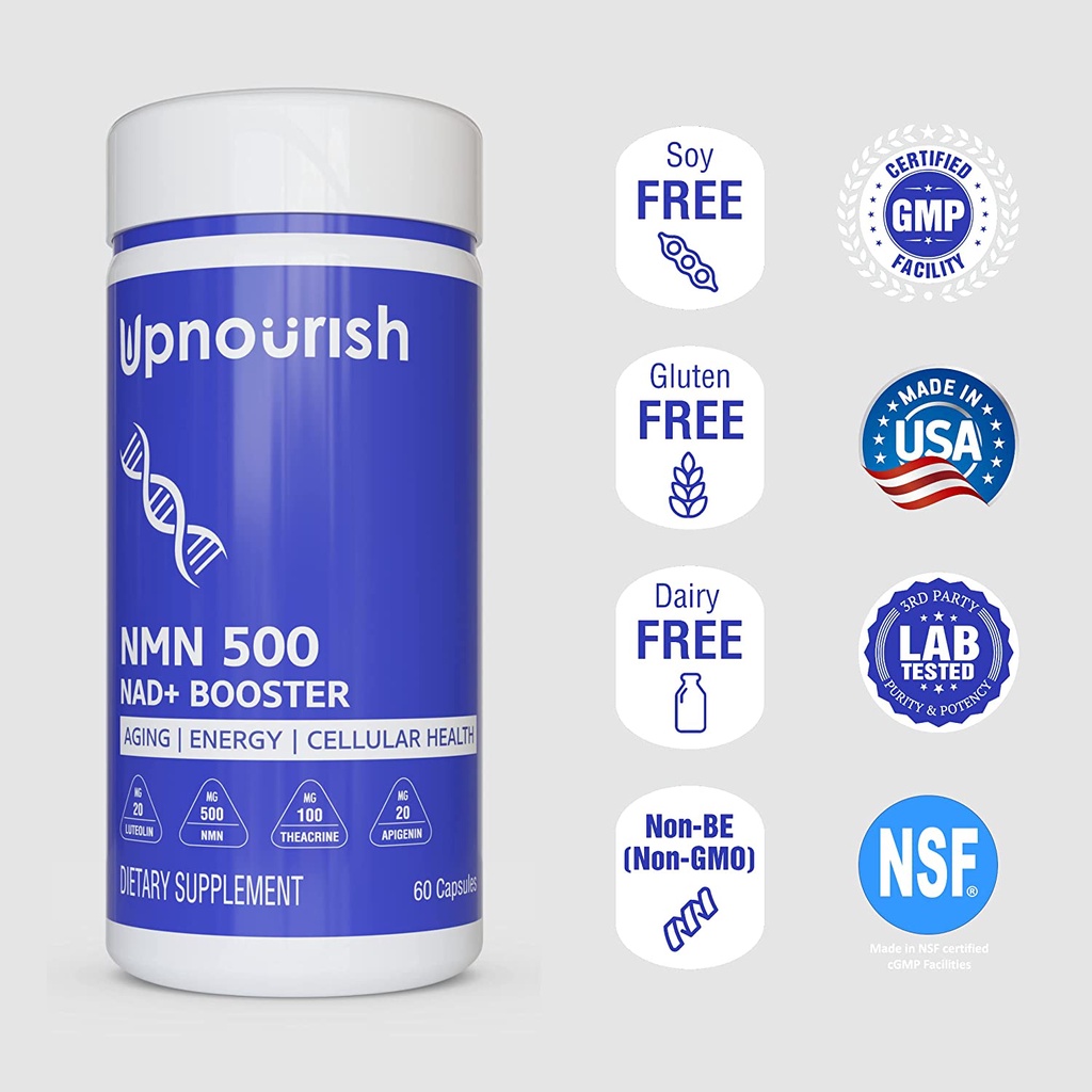 Viên NMN, Nad Plus, NR - Chống Lão Hóa - Sửa Chữa Tế Bào - Nicotinamide Mononucleotide - Upnourish
