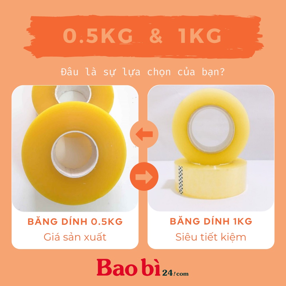 Băng Dính Đóng Hàng 0.5kg - [Siêu Dính] - baobi24.com