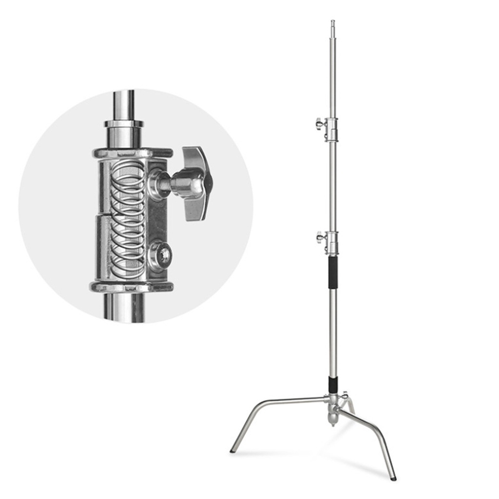 [DEAL SỐC} Chân đèn chữ C-Stand inox cao cấp 330cm tải trọng 30kg, dùng cho các loại đèn quay phim và đèn studio cỡ lớn