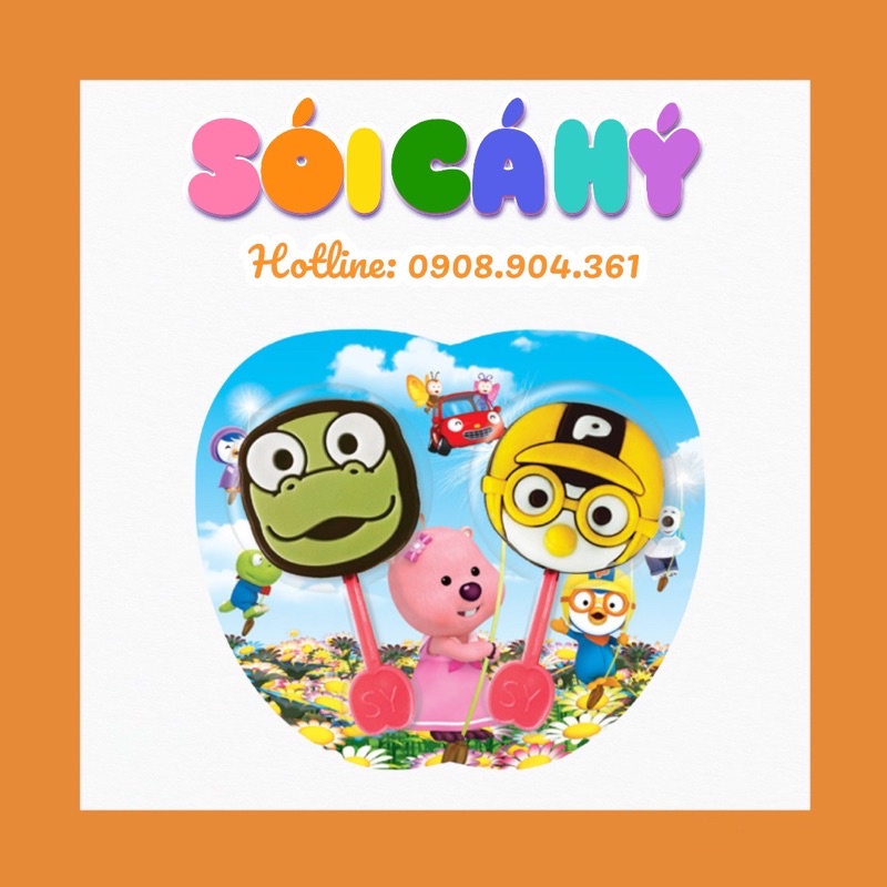 Sét 2 cây kẹo mút Pororo Hàn Quốc- cho bé Sói Cá Hý