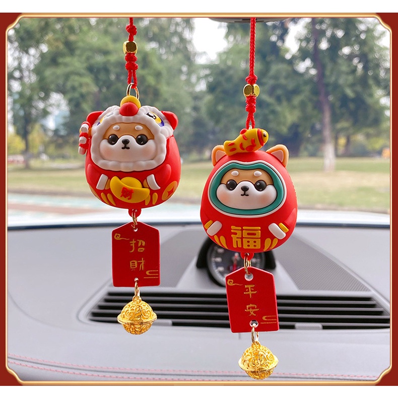 Dây treo trang trí gương chiếu hậu xe hơi hoạt hình tài lộc may mắn