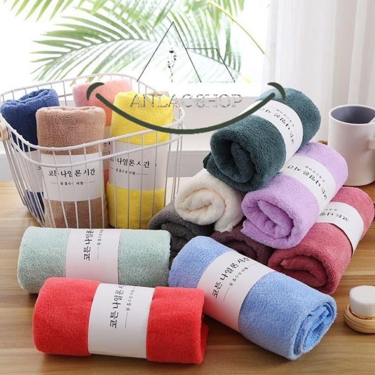 Khăn Tắm Hàn Quốc 1m4*70cm Nặng Thấm Hút Nhanh - SHOP AN LAC